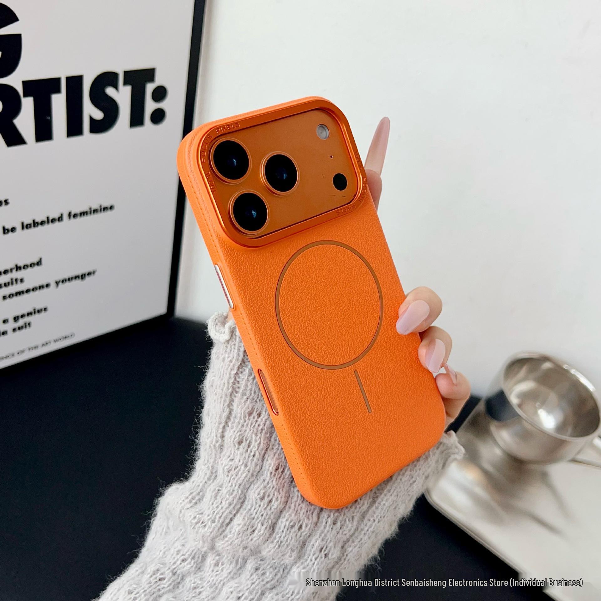 

iPhone 17 Pro Max Lychee Pattern Magnetic Wireless Charging Drop-proof Hard Case for Apple 16/15 16