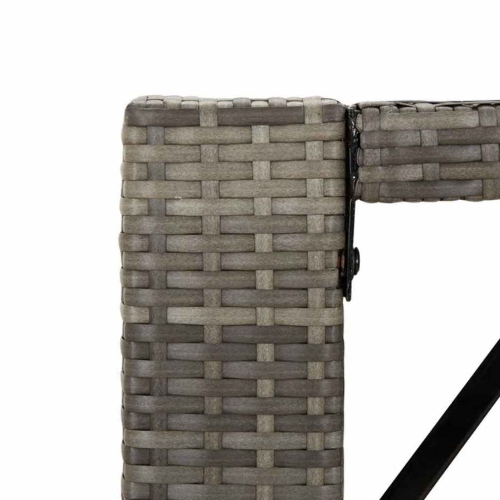 9 Piece Garden Bar Set Grey Poly Rattan