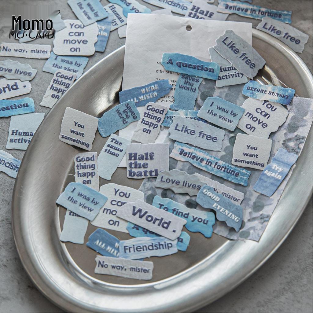 MòMò Retro English Embossed Sticker Pack - Paper Interstices Series