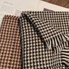 Korean Style Scarf for Women In Winter Korean Style Versatile Small Houndstooth Plaid Long Student Warm and High End Shawl for Autumn Dual Use