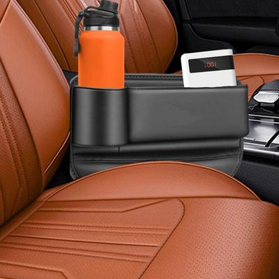 Leather Car Seat Crevice Storage Box Interior Seat Side Organizer Auto Seat Crevice Storage Filler Organizer Pocket