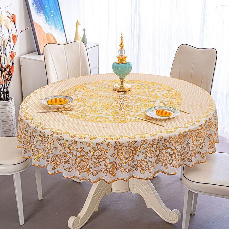 Large Wash-Free Round Tablecloth for Dining and Hotel Use - New Year Boutique Edition