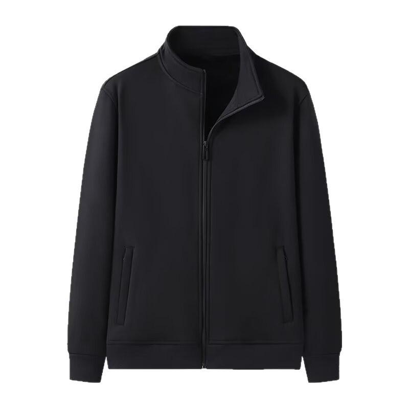 Men's Casual Stand-up Collar Zipper Hoodie Jacket - Trendy, Loose-Fit, Plus Size, Versatile Baseball Style