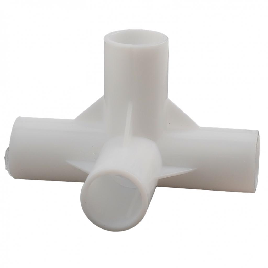 White Plastic Connectors for Tent Poles 16mm Inner Diameter (Pack of 10)