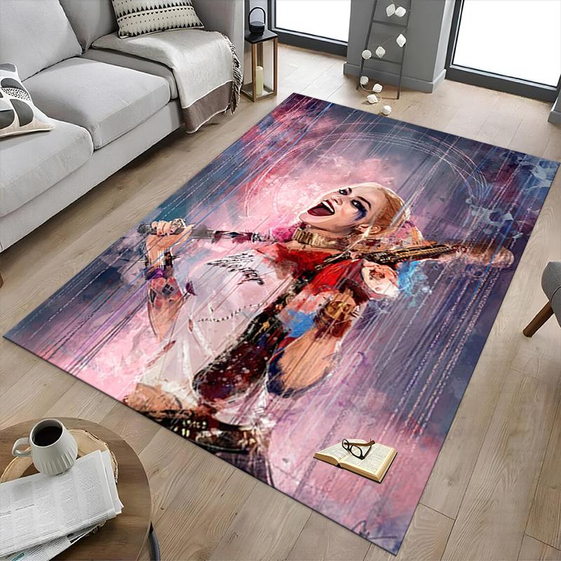 1pc Harley Quinns Wild Ride Carpet for Playroom Bedroom Living Room Sofa Home Decor,kids Game Area Rug Non-slip Floor Mat Y826170