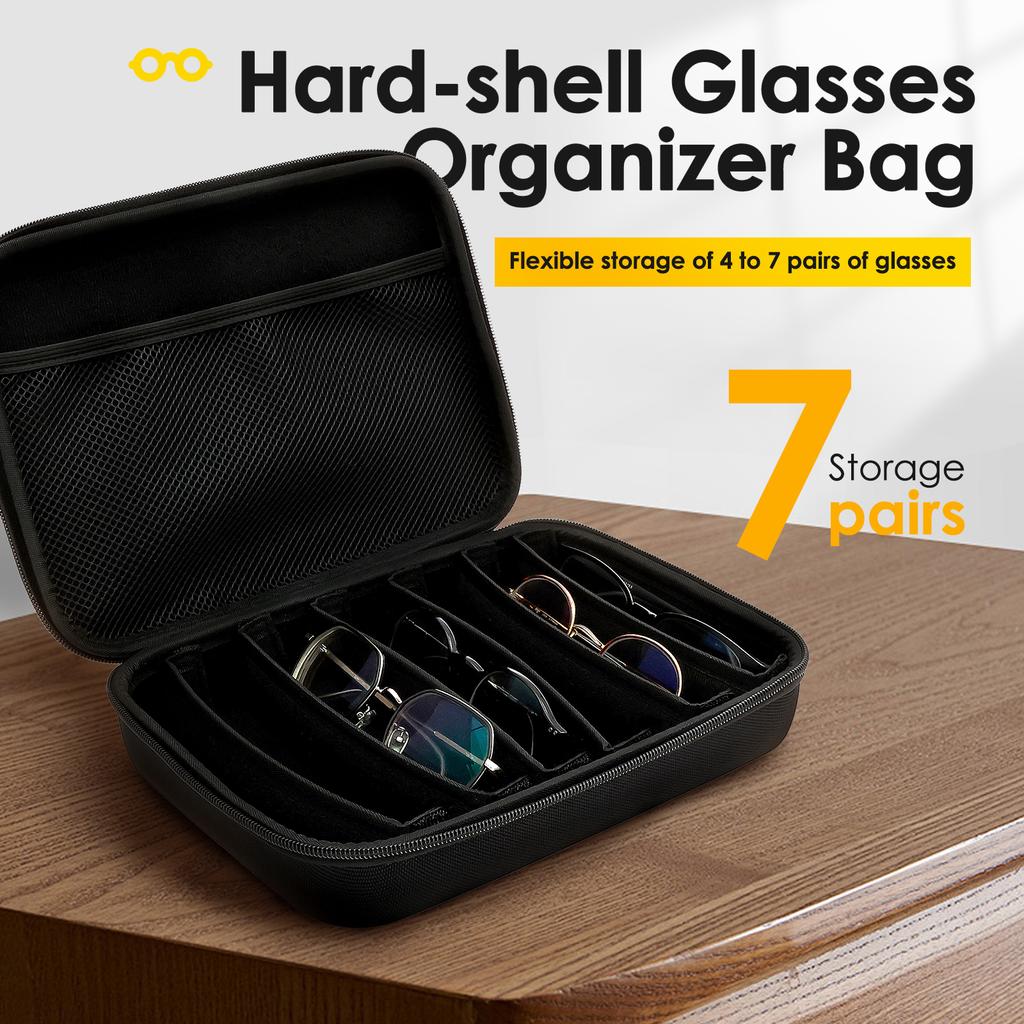 Travel Sunglasses Organizer Case Portable Zipper Sunglasses Protector Box Hard Shell Eyeglasses Storage Box Eyewear Accessories