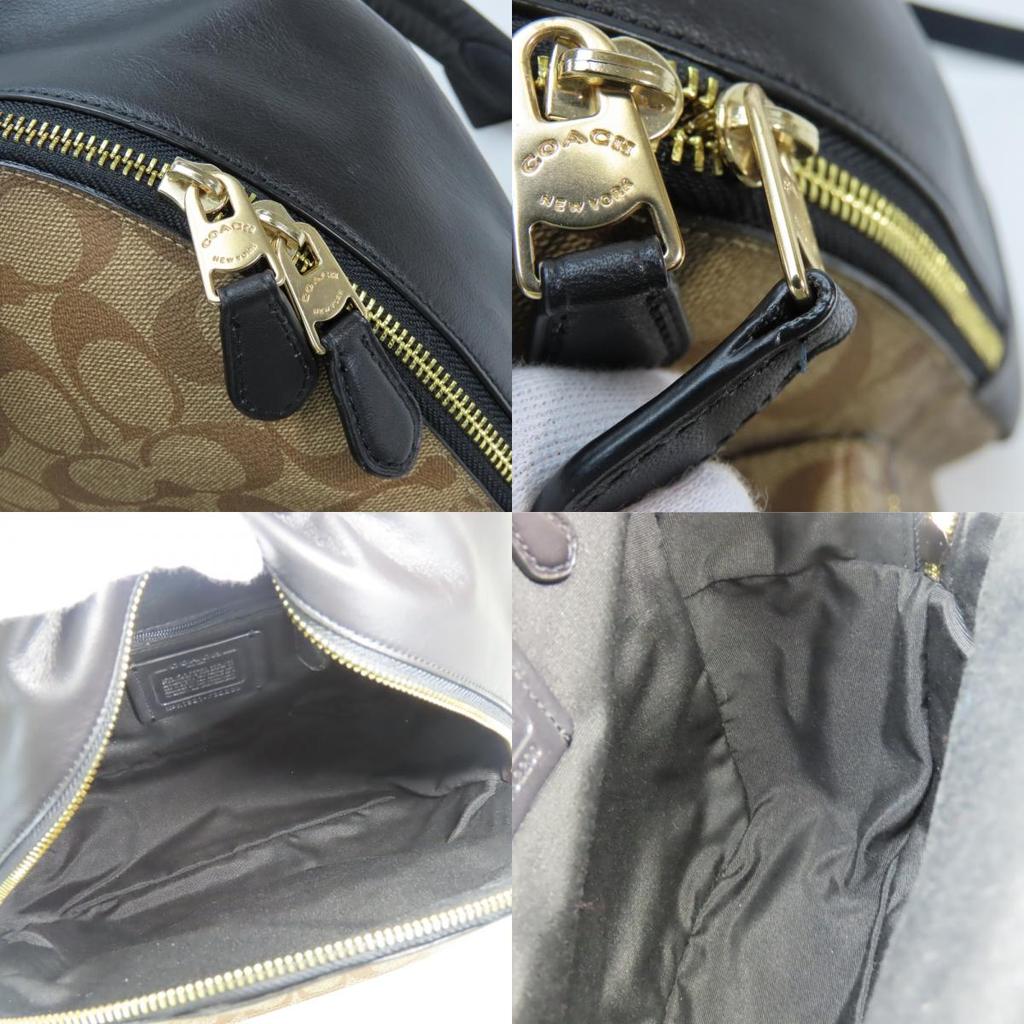 Used COACH Backpack Â· Daypack Signature F32200 PVC/leather Brown black mini