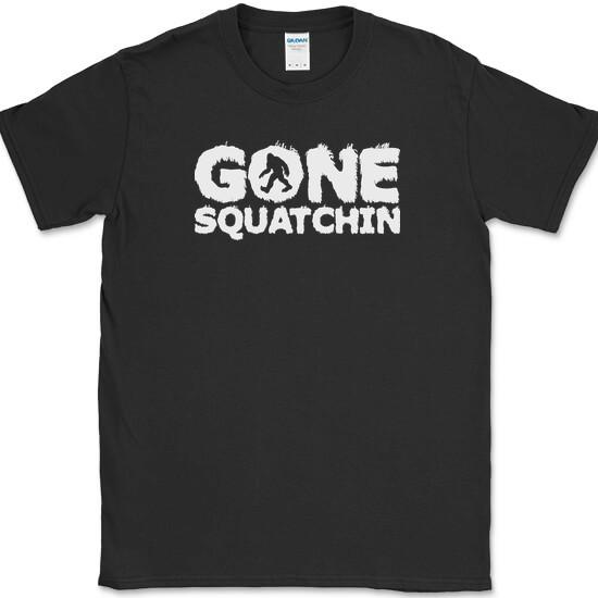GONE SQUATCHIN T-Shirt Funny Sasquatch BIGFOOT Humor Novelty Tee M