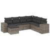 VidaXL Salon de Jardin avec Coussins 7 pcs, Canapés de Terrasse, Ensemble de Meubles de Patio, Mobilier d'Extérieur, Gris 3222899