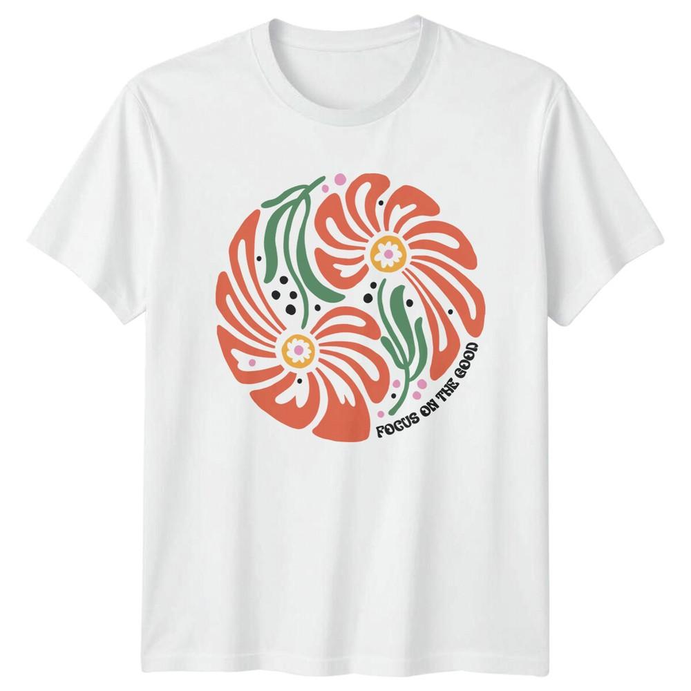 Focus On The Good Boho Floral Nature Graphic TShirt S