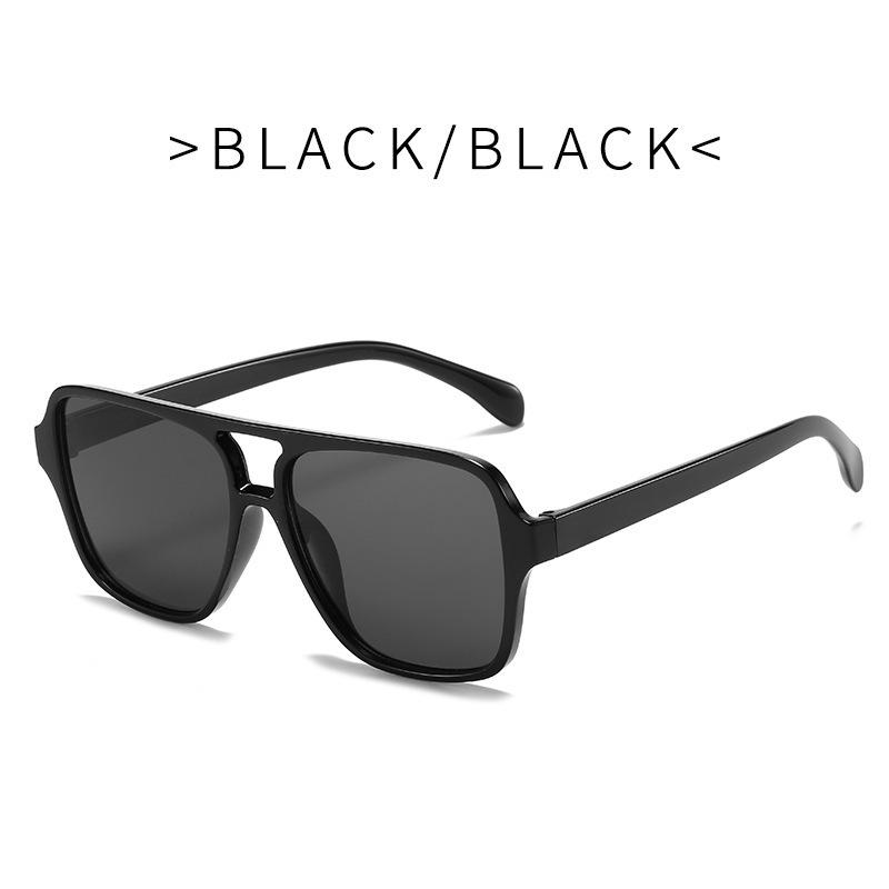 2024 Korean Retro Large Square Frame Pilot Sunglasses with Trendy Ocean Lenses