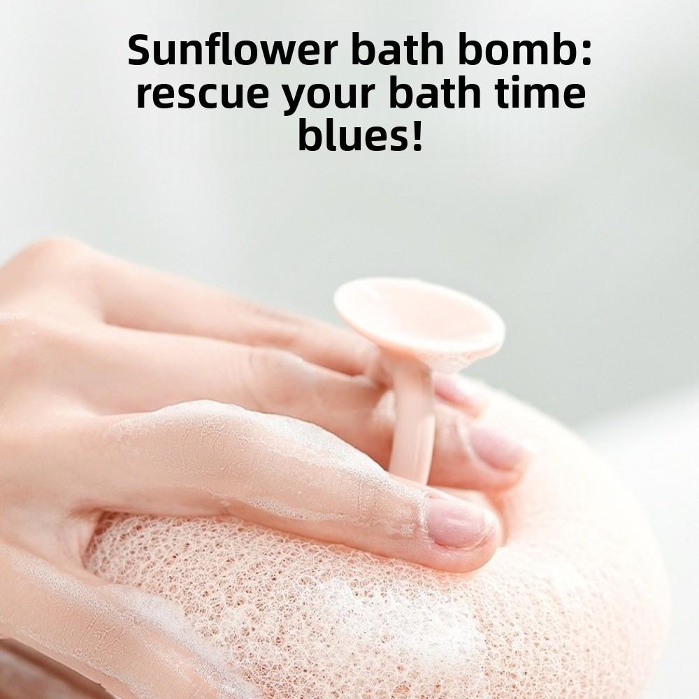 Super Miękka Słonecznikowa Przyssawka Kula do Kąpieli Okrągły Kształt Wielokolorowa Siatkowa Gąbka do Kąpieli Szczotka do Czyszczenia Wielokrotnego Użytku