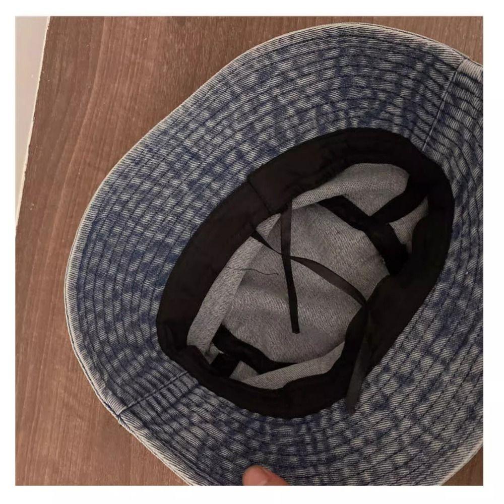 Solid Color Cotton Bucket Hats Summer Men Denim Beach Cap New Sunscreen Panama Hat