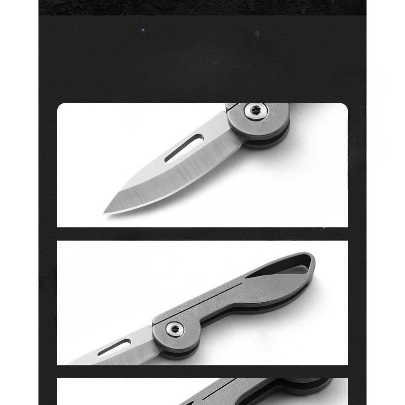 Titanium Alloy Knife Mini Folding Knife Portable Edc Key Chain Portable Knife Pendant Letter Express Knife Folding Knife.