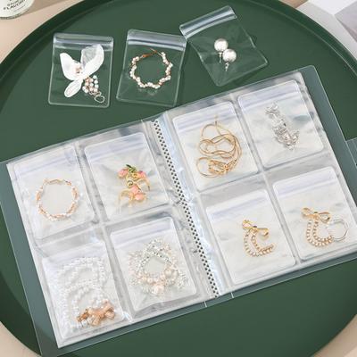 Travel Anti-Oxidation Jewelry Storage Bag Clear Visible Jewelry Organizer Book Home Necklace Ring Bracelet Earring Storage Pouch