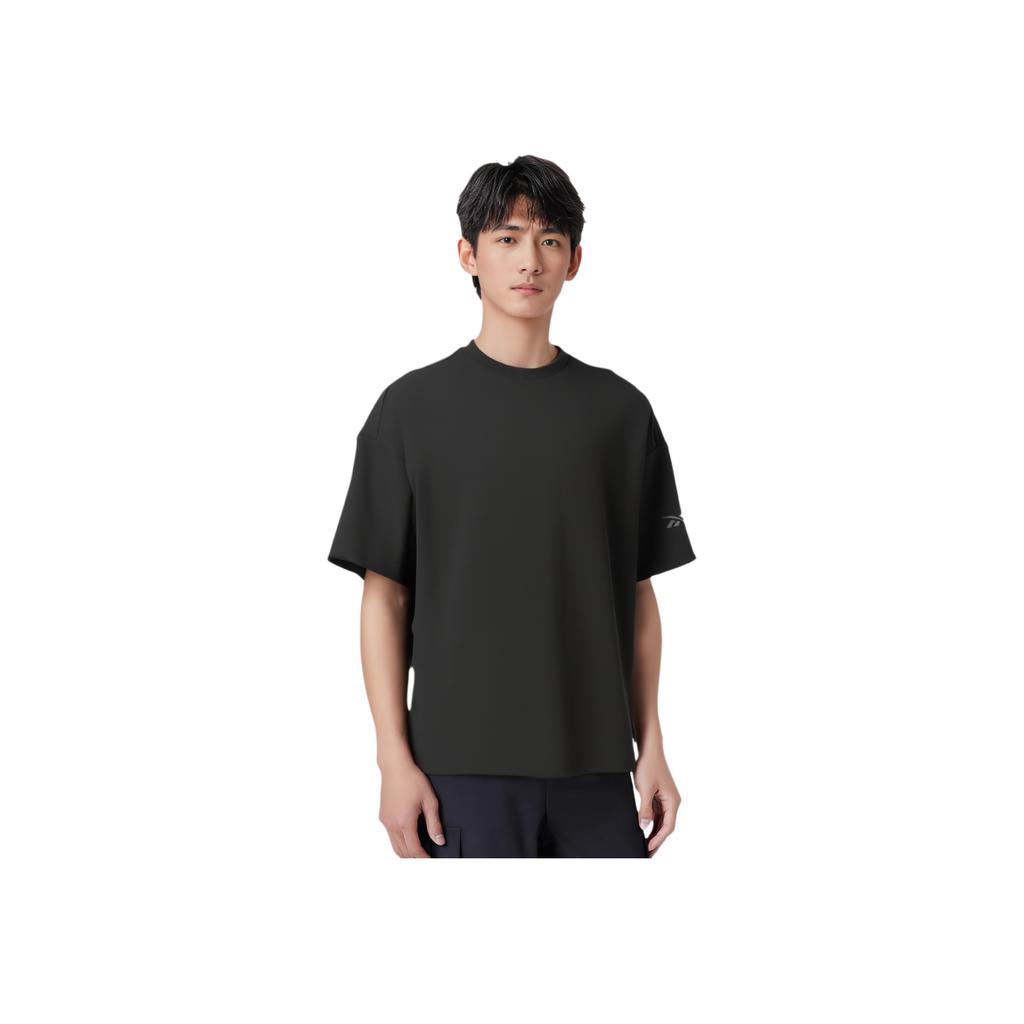 Reebok Beats Tee Series Solid Color Round Neck Loose Short Sleeve T-Shirt Unisex Tops Black 23RCS417U001