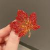 2024 New Enamel Maple Leaf Brooches for Women Fashion Full of Rhinestone Metal Casual Office Brooch Pin Party Wedding Gift