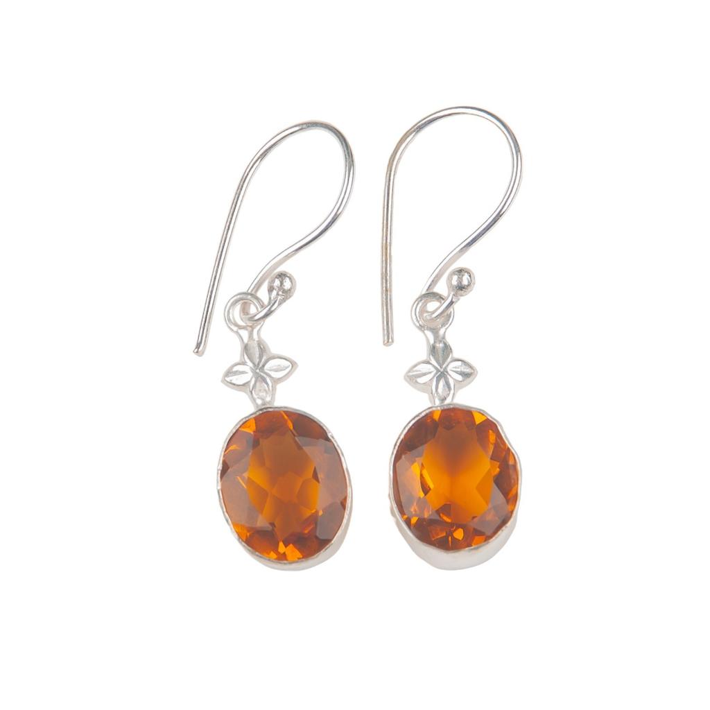Rare Citrine Gemstone 925 Sterling Silver Handmade Jewelry Earrings 1.30" Gift EE-6-4