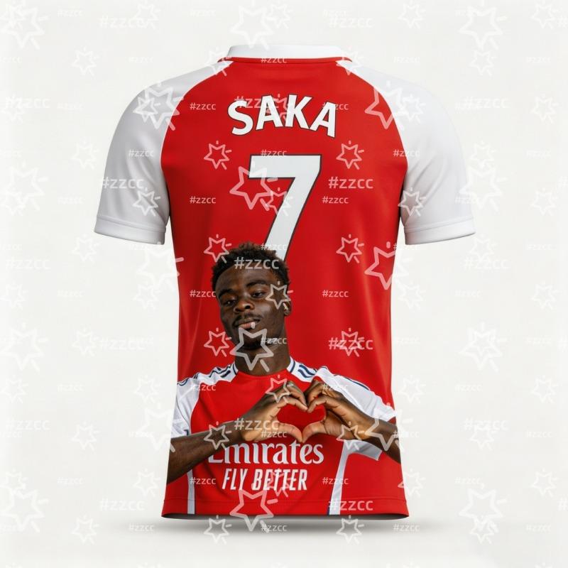 2026 Bukayo Saka England Team Football Jersey Match & Training Kit Summer Sports T-Shirt Kid's Clothing Tee Y2k