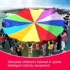 Rainbow Umbrella for Adults Kids Sports Toy Kids Parachute Outdoor Play Equipment Parachute Props Rainbow Parachute Toy