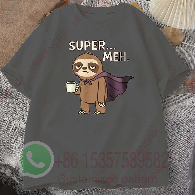 Super Meh Printed TShirt 100 Cotton Mens Tracksuit Casual Sportswear Crew Neck Pullover Short Sleeve Tops Summer Streetwear L