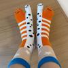 2 Pairs Unisex Creative Split Toe Middle Length Socks Stretchy Comfort With Playfully Fish Patterns For Active Lifestyle