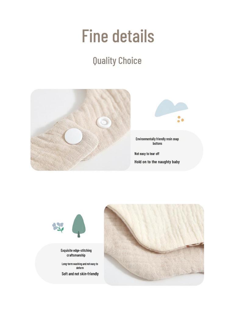 Korean 6-Layer Cotton Gauze Petal Bib: 360° Anti-Spit-Up Newborn Drool Towel.