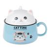 Instant Noodle Bowl with Cover Lunch Box Noodle Cup Bowl for Office Dorm Cartoon Rice Bowl with Cover Anti Scalding Handle