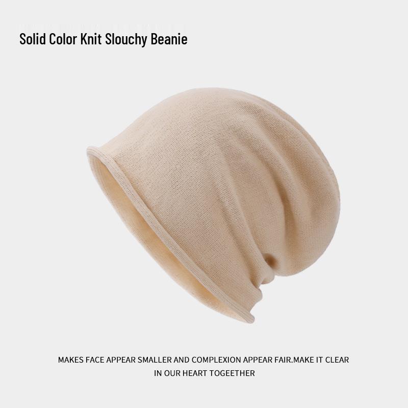 

Женская шапка-бини в корейском стиле - Мода осень-зима, Универсальная отворачивающаяся, Теплая для послеродового периода и холодной погоды грязно-белый