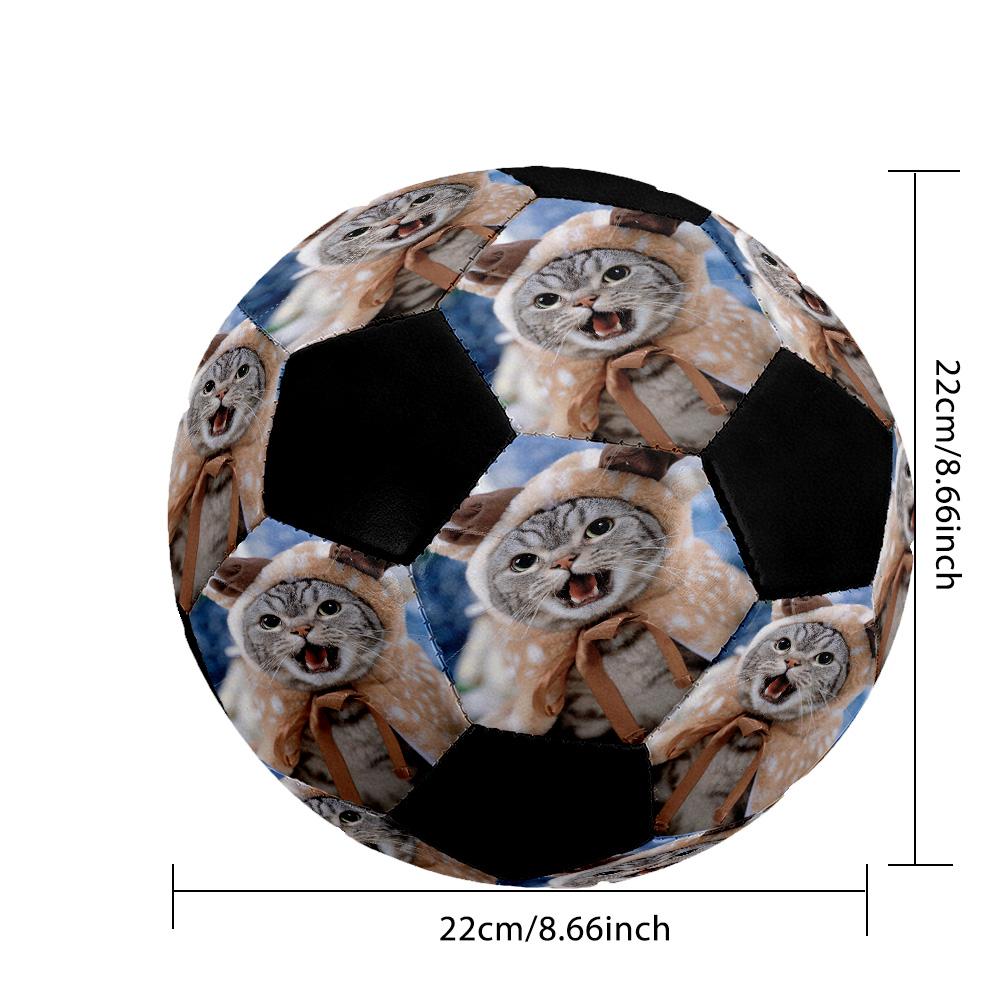 Cat Reindeer Costume Customize photos Size 5 Soccer football Machine-Stitched Indoor/Outdoor Training and Matches Customize Exclusive Personalized Nam