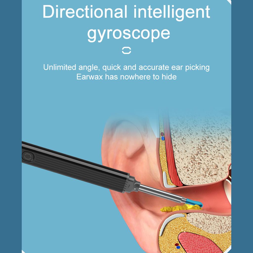Visueller Ohrlöffel, Ohrenschmalz-Entferner mit Endoskop, Silikon-Ohrpick, Telefon-App, WiFi-Verbindung