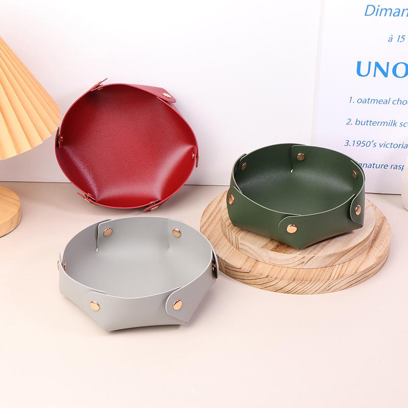 Desktop-Speicherfach PVC-Schlüssel Kosmetik Schmuck Box Home Veranda Schutt Dekoration Tablett Abnehmbare kleine Objekte Organizer