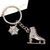 Silver Color Ice Skates Snowflake Pendant Key Ring Skating Key Chain Keychain