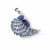 Retro Peacock Crystal Brooch With Alloy Enamel Pin For Women And Men