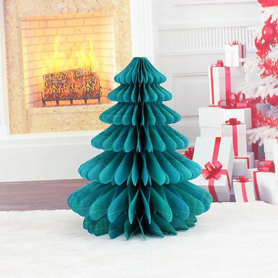 Christmas Tree Decoration Hanging Ornament Easy Assembly Festive Hanging Decor 3D Honeycomb Paper Decoration