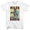 Miles Davis Poster Y White Adult T-Shirt