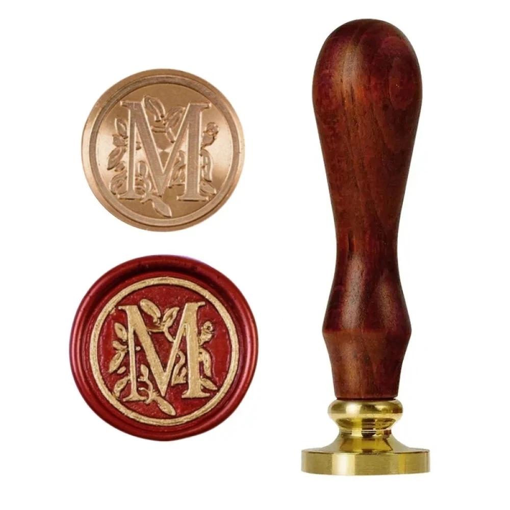1set 26 Letter A-Z Wax Seal Stamp with Wooden Handle, Wax Seal Paint Copper Head for Envelope Gift Invitation Card Sticker