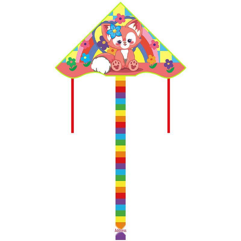 1m Cartoon Curved Edge Triangle Kite for Kids - Outdoor Flying Model