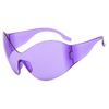 Oversized Rimless Sunglasses for Women One Piece Fashion Brand Cyberpunk Mask Butterfly Sun Glasses Lady Retro 2000's Big Goggle