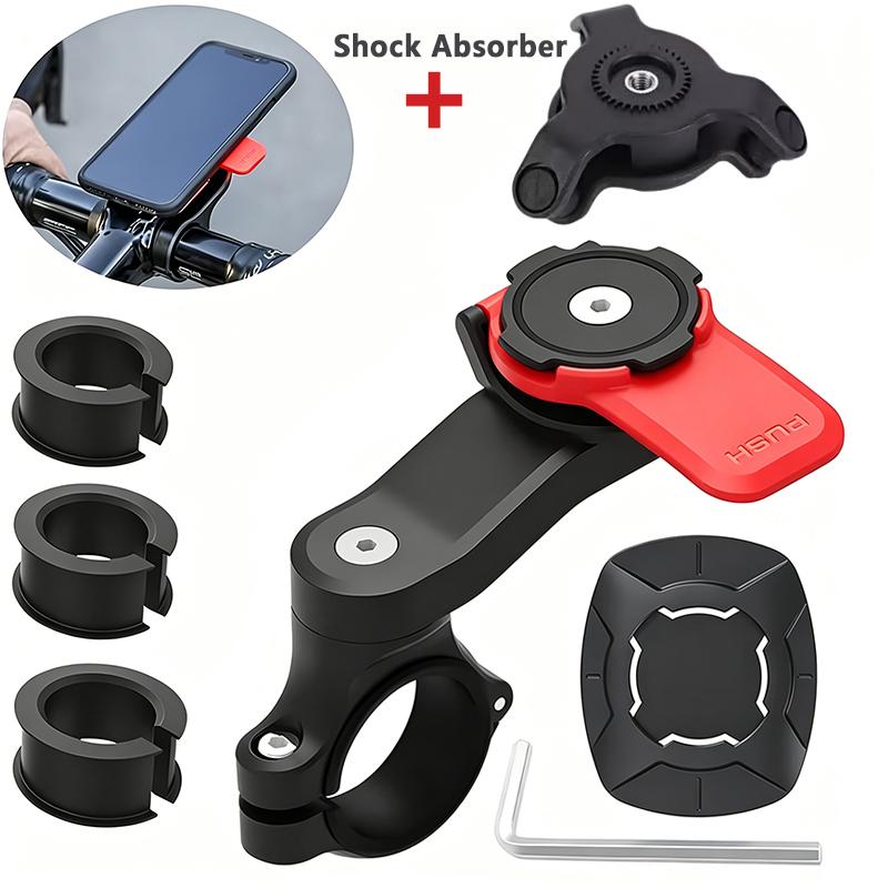 Bike Phone Holder, Motorcycle Mount - Motorcycle Phone Holder, Handlebar Cell Phone Clamp, E-Bike Scooter Phone Clip