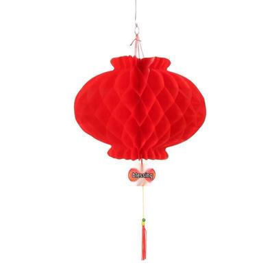 Festive Red Honeycomb Lantern String