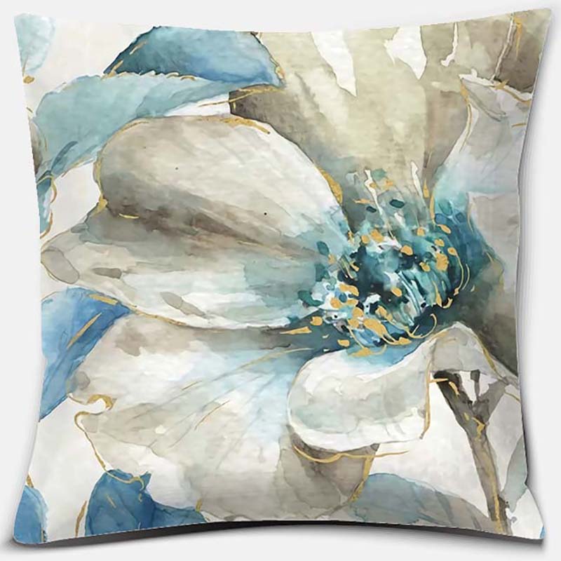 Flower and Bird Printing Series Pattern Pillowcase Square Pillowcase Home Office Decoration Pillowcase
