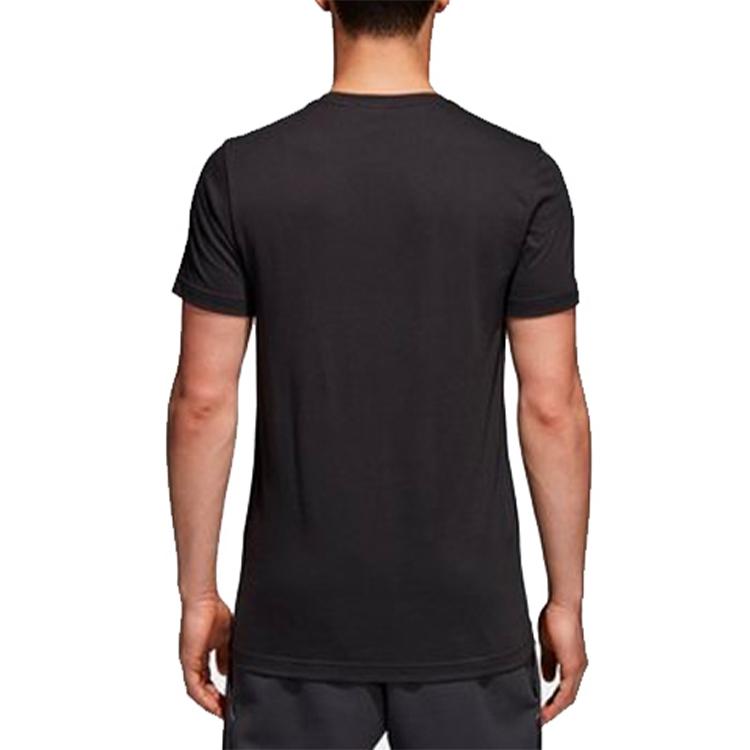 Adidas Logo Print Sports Short Sleeve T-Shirt Men Tops Black CV4507