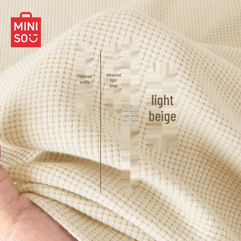 MINISO Men s Waffle Knit Long Sleeve T-Shirt M
