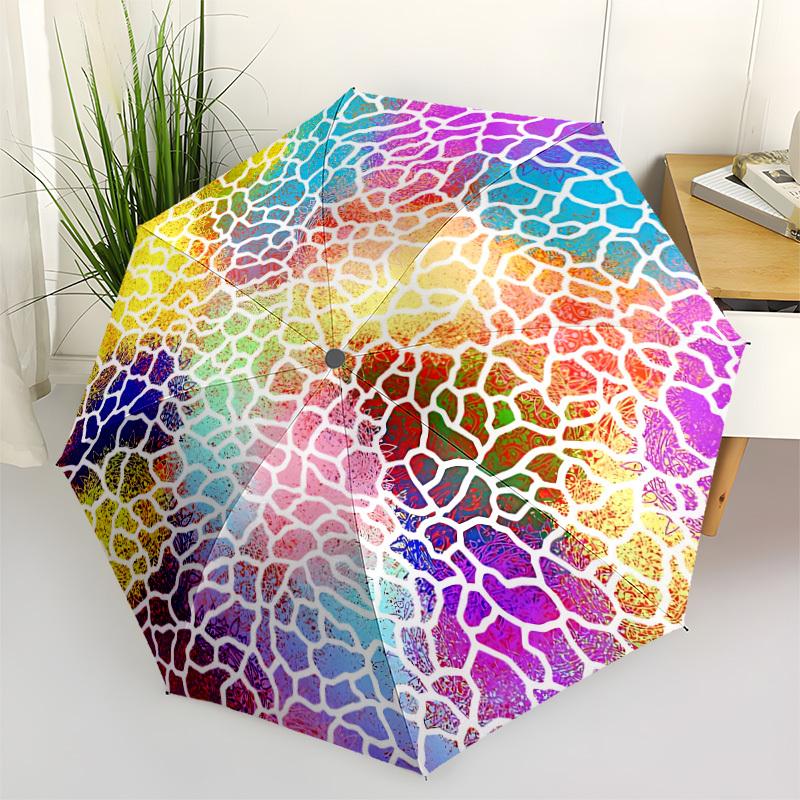 

1pc Abstract Mandala Pattern Automatic Open/Close Folding Umbrella - Compact 8-Rib Design, Daily Use, Perfect Gift for Friends & Family yy251124177