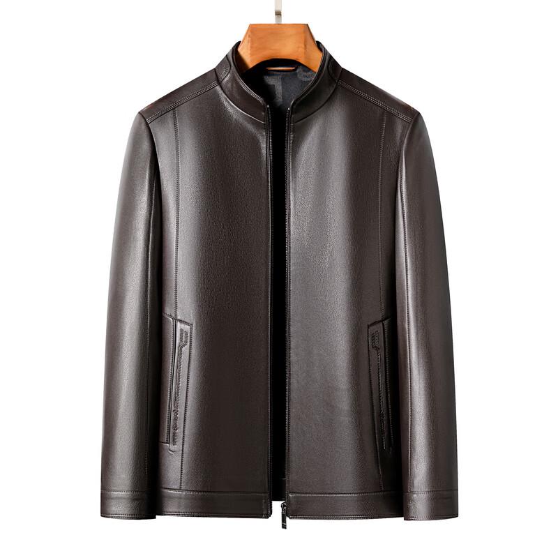 Herren Stehkragen PU Lederjacke