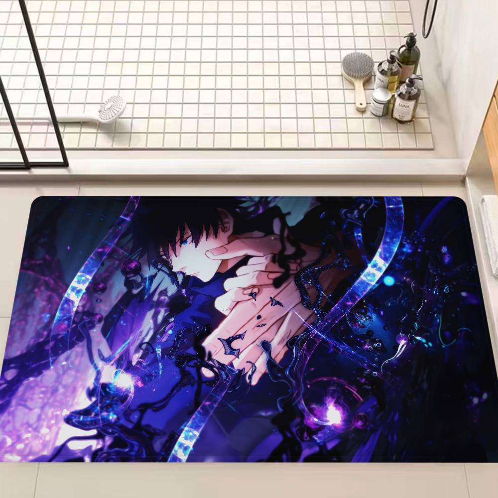 Anime Fushiguro Megumi Jujutsu Kaisen Door Mat Washable Non-Slip Living Room Sofa Chairs Area Mat Kitchen Doormat Area Rug