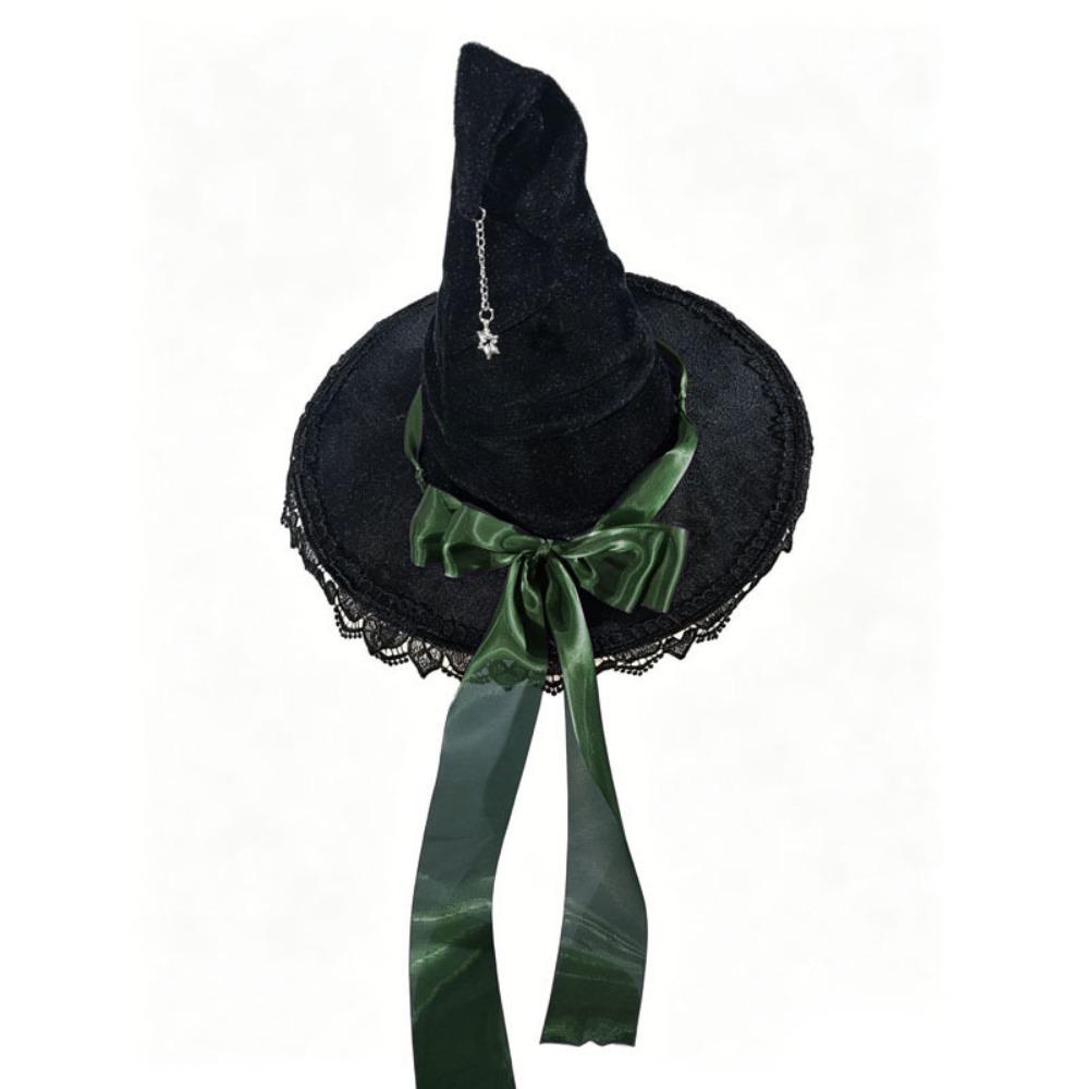 Lace Lolita Witch Hat Star Pendant Wizard Cap Party Props Halloween Hat Cosplay Event