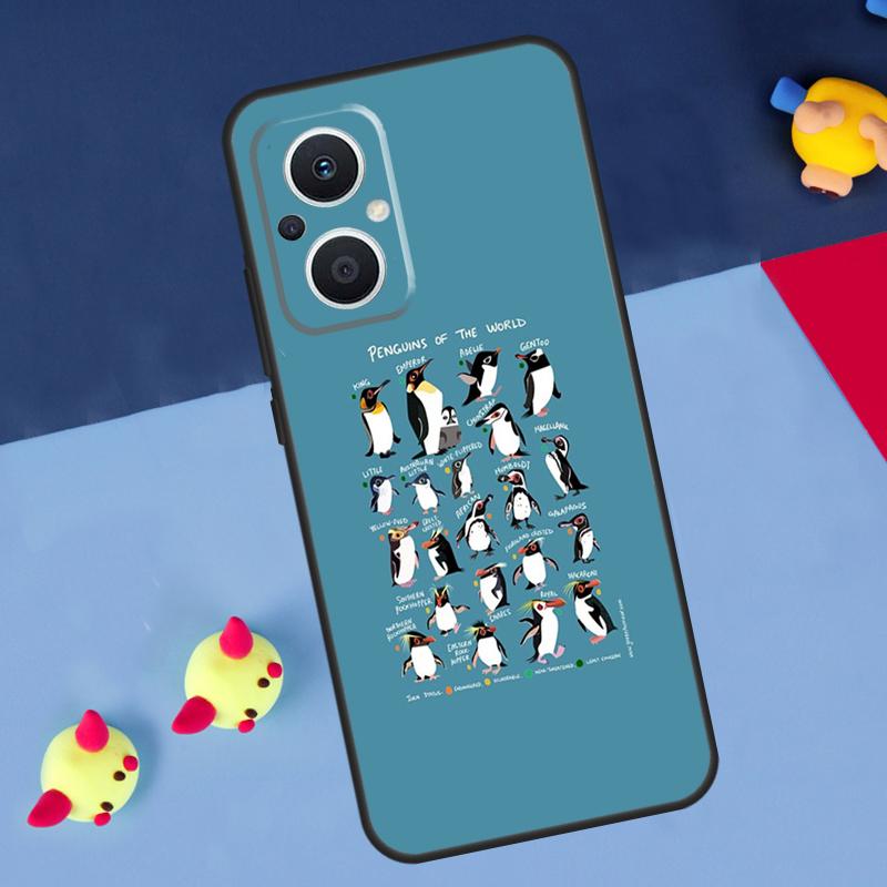 Cartoon-Pinguin für OPPO Reno 14F 13F 12F 11F 10 11 12 13 14 Pro 8T 7 8 Lite OPPO Find X6 X5 X8 X9 Pro Hülle