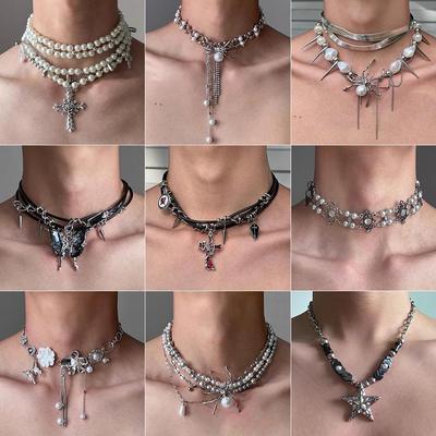 Gothic Punk Clavicle Choker Necklace - Y2K Sweet Spicy Girl Accessory 2024